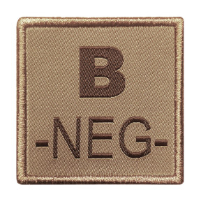 Patch groupe sanguin B- brodé sur tissu tan - A10 Equipment