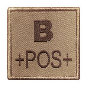 Patch groupe sanguin B+ brodé sur tissu tan - A10 Equipment