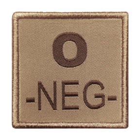 Patch groupe sanguin O- brodé sur tissu tan - A10 Equipment