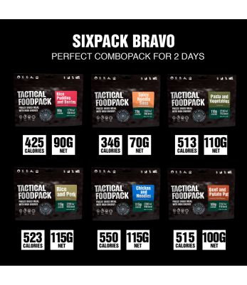 Pack Bravo - 6 repas pour deux journées - Tactical Foodpack