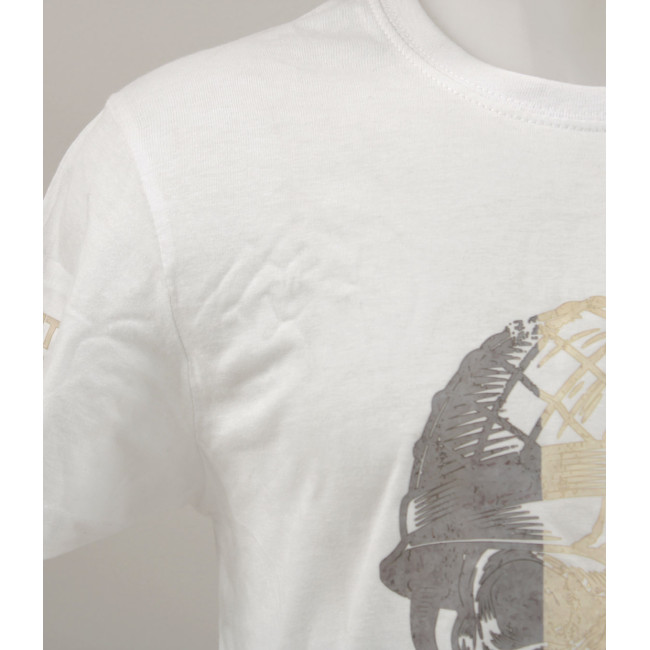 T-SHIRT 100% KATOEN FRENCH VETERAN WIT - ARMY DESIGN BY SUMMIT OUTDOOR - Goede staat - TS - Tweedehands