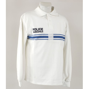 Polo wit lange mouwen T96/M - EK - Goede staat- Tweedehands