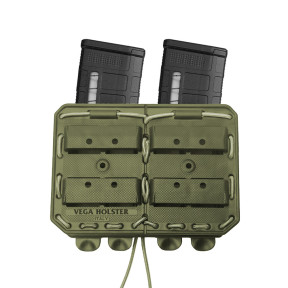 Porte-chargeur double côte à côte Bungy 8BL vert olive pour M4/AR15 - Vega Holster