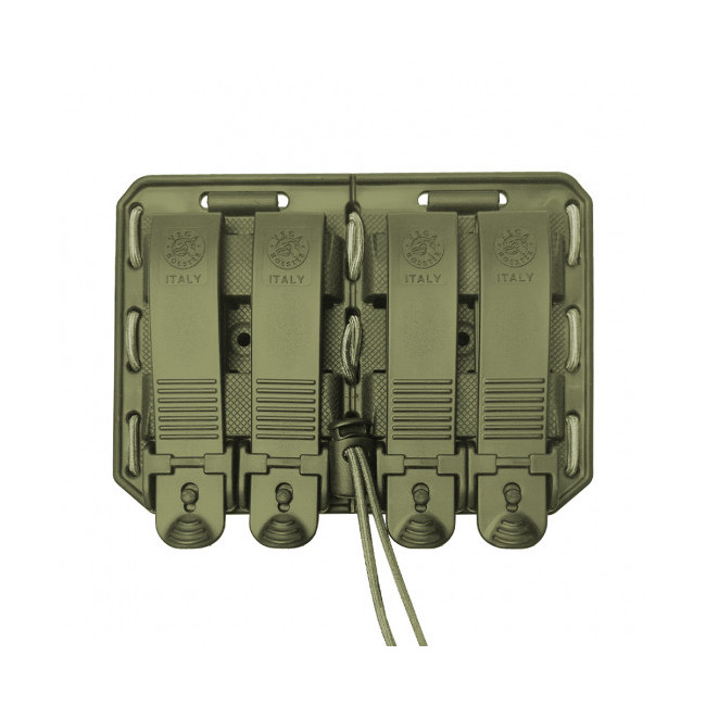 Dubbele zij-aan-zij magazijnhouder Bungy 8BL olijfgroen voor M4/AR15 - Vega Holster