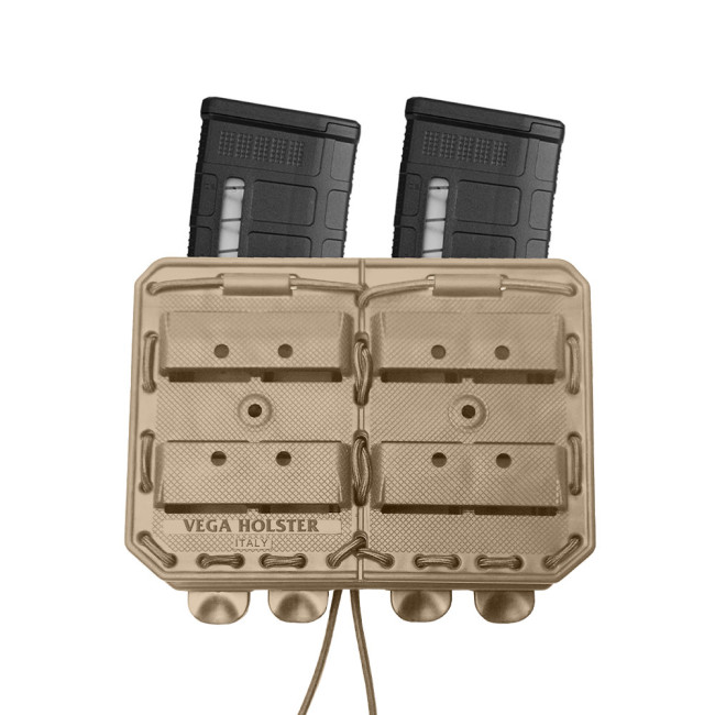 Doppel-Magazintasche Bungy 8BL tan für M4/AR15 - Vega Holster