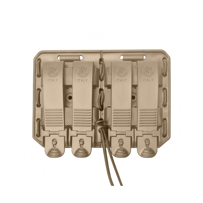 Dubbele zij-aan-zij magazijnhouder Bungy 8BL tan voor M4/AR15 - Vega Holster