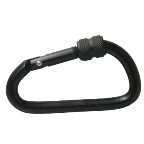 Aluminium karabijnhaak mat zwart 8 cm - Patrol