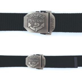 Ceinture boucle gravée Troupes de Marine noir - Patrol