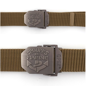 Ceinture boucle gravée Troupes de Marine coyote - Patrol