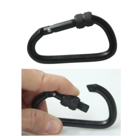 Set van 2 aluminium karabijnhaken 6 cm zwart - Patrol