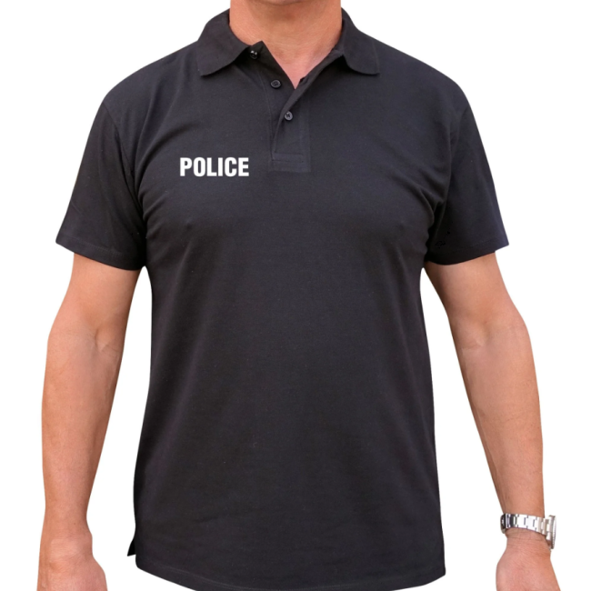 Polo noir manches courtes Police - Patrol