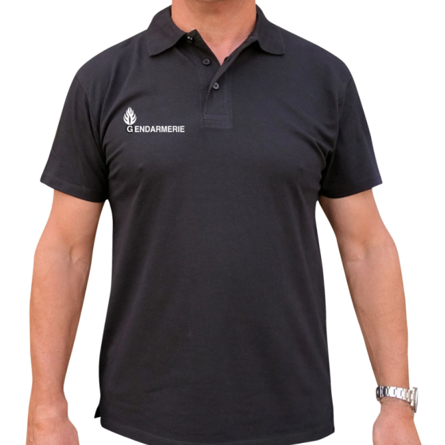Polo noir manches courtes Gendarmerie - Patrol