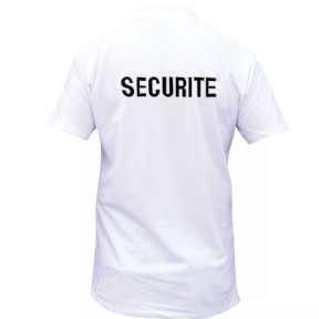 Polo blanc manches courtes brodé sécurité - Patrol
