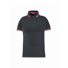Polo de travail à manches courtes femme WAY gris fuchsia - U Power