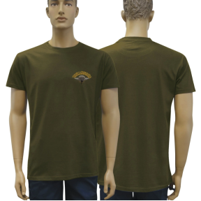 TEE SHIRT VERT ARMEEE COTON BRODE TROUPES AEROPORTEES - Patrol Equipement