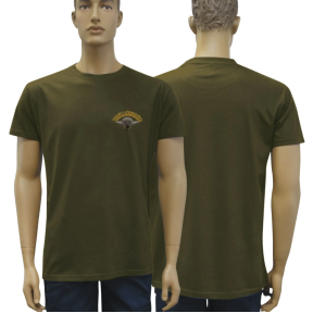 TEE SHIRT VERT ARMEEE COTON BRODE TROUPES AEROPORTEES - Patrol Equipement