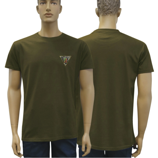TEE SHIRT VERT ARMEE COTON BRODE 2REP - Patrol Equipement
