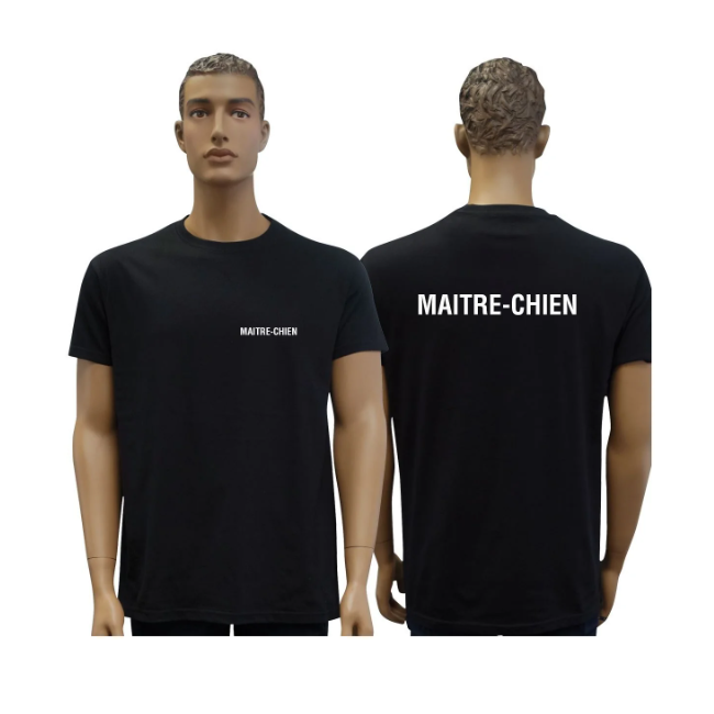 T-SHIRT CZARNY KR. RĘKAW Z NADRUKIEM PRZEWODNIK PSA - Patrol Equipement