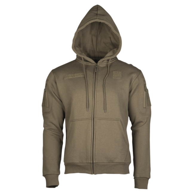 Sweat-shirt tactique avec capuchon et zip ranger green - Miltec