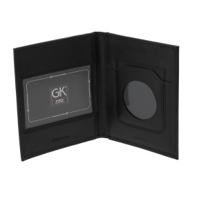 Porte-cartes horizontal 2 volets en cuir - Noir - GK