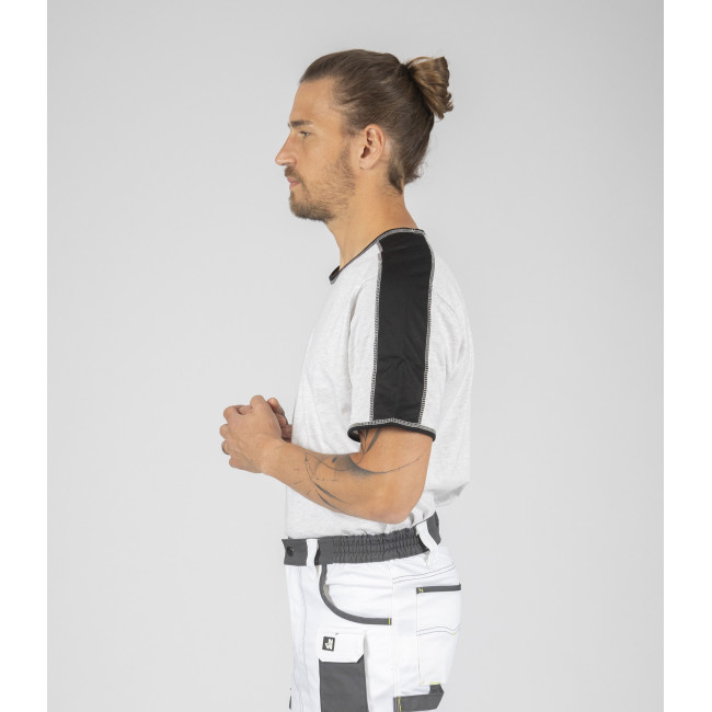 T-shirt met korte mouwen voor heren Andy wit gemêleerd - North Ways