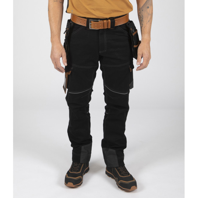Pantalon de travail Vicente noir/camel - North Ways