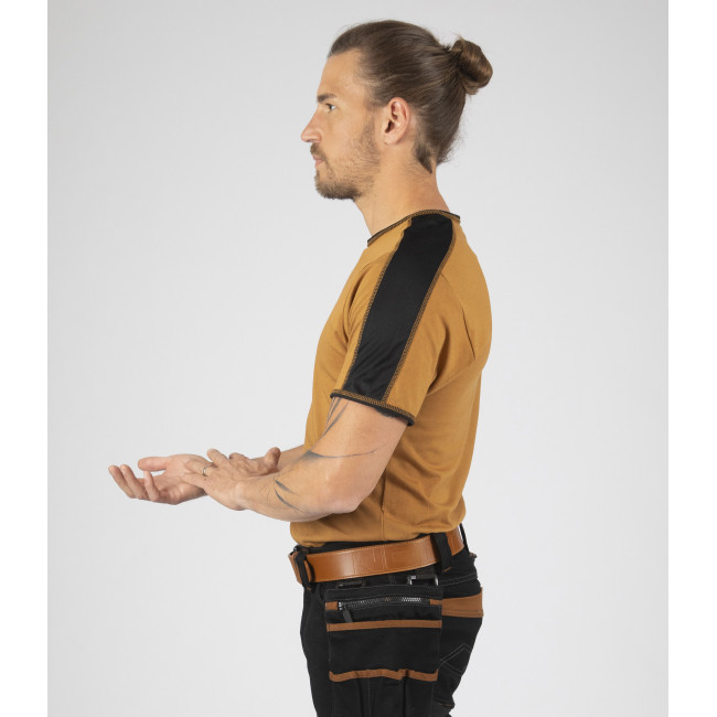 T-shirt met korte mouwen voor heren Andy kameel - North Ways