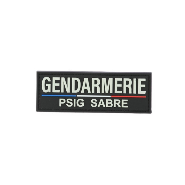 Bandeau Gendarmerie PSIG Sabre devant gilet 10 x 3,5 PVC 3D - DMB