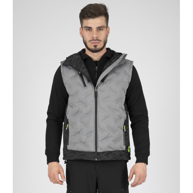Doudoune de travail sans manche BARRES Gris chiné - Nine Worths by North Ways