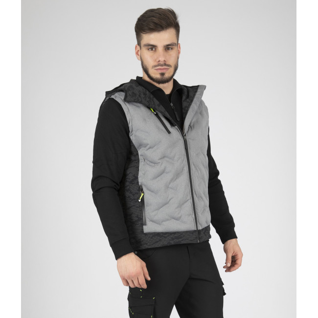 Doudoune de travail sans manche BARRES Gris chiné - Nine Worths by North Ways