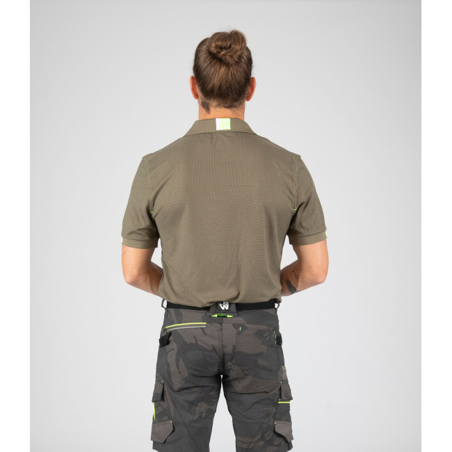 Arbeits-Poloshirt Beven khaki/neongelb - Nine Worths by North Ways