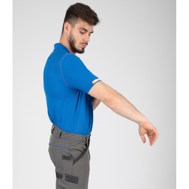 Werkpolo Beven blauw/oranje - Nine Worths by North Ways