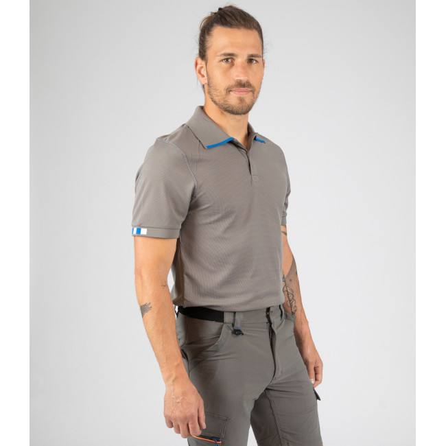 Arbeits-Poloshirt Beven Grau/Blau - Nine Worths by North Ways