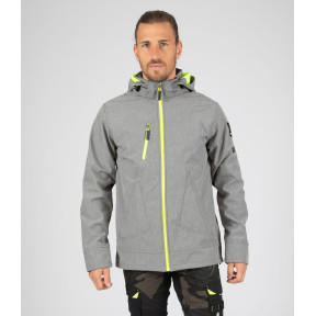 Kurtka softshell Borel szara melanż i żółty fluo - Nine Worths by North Ways