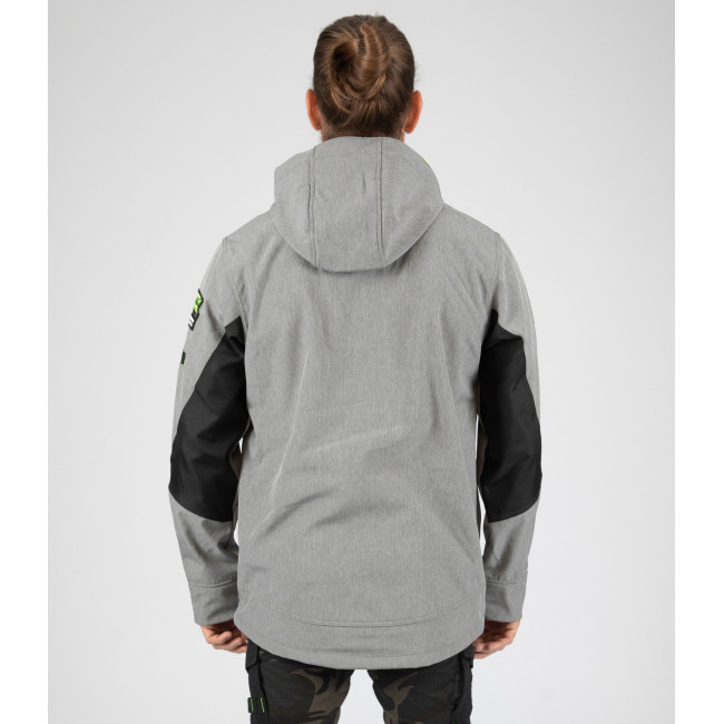 Softshell jas Borel grijs gemêleerd en geel fluo - Nine Worths by North Ways