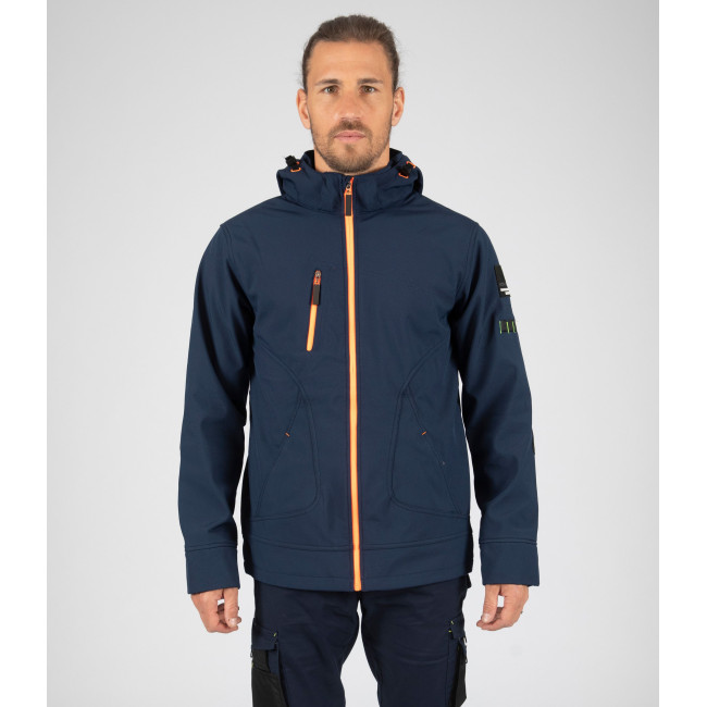 Veste softshell Borel marine et orange fluo - Nine Worths by North Ways