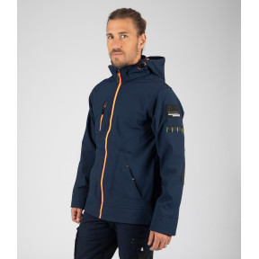 Kurtka softshell Borel granatowa i pomarańczowy fluo - Nine Worths by North Ways