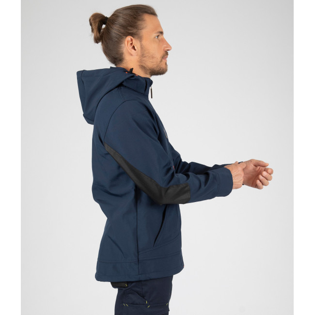 Softshell-Jacke Borel marineblau und neonorange - Nine Worths by North Ways