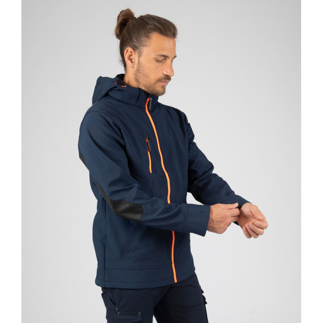 Veste softshell Borel marine et orange fluo - Nine Worths by North Ways
