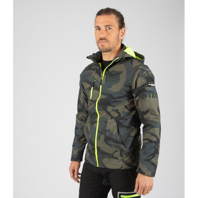 Kurtka softshell Borel woodland i żółty fluo - Nine Worths by North Ways