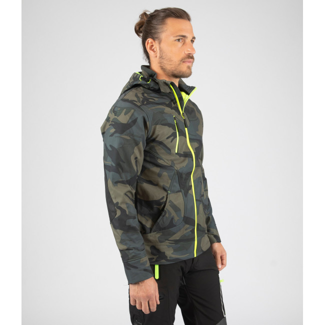 Veste softshell Borel woodland et jaune fluo - Nine Worths by North Ways