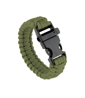 Bracelet de survie avec sifflet Vert OD - TOE