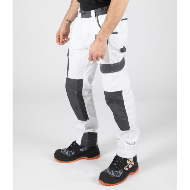 Werkbroek met meerdere zakken Cary wit - Nine Worths by North Ways