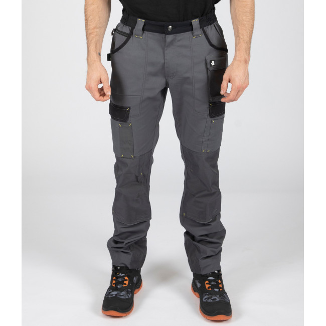 PANTALON DE TRAVAIL MULTIPOCHES CARY GRIS ET NOIR - North Ways