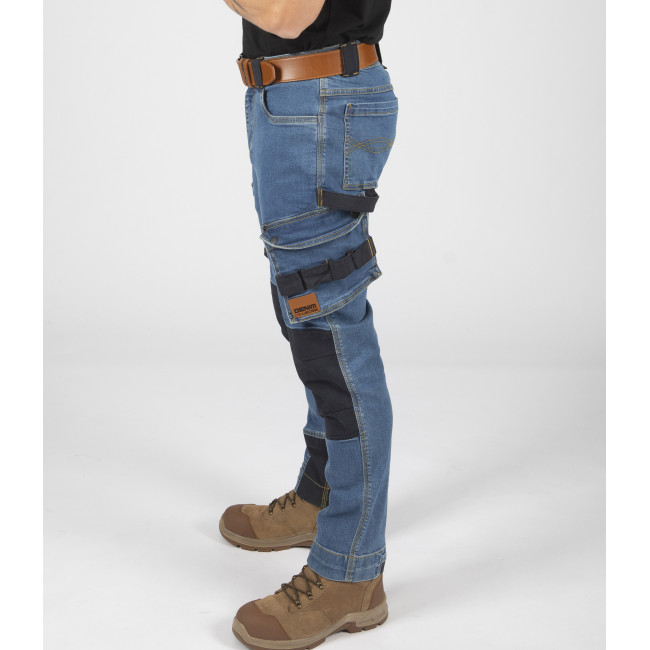 Pantalon de travail multipoches Neo bleu lavé - North Ways