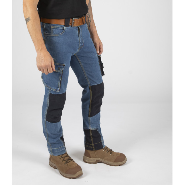 Arbeitshose mit vielen Taschen Neo waschblau - North Ways