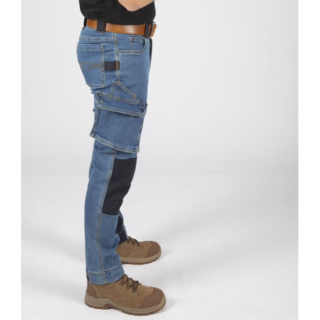 Pantalon de travail multipoches Neo bleu lavé - North Ways