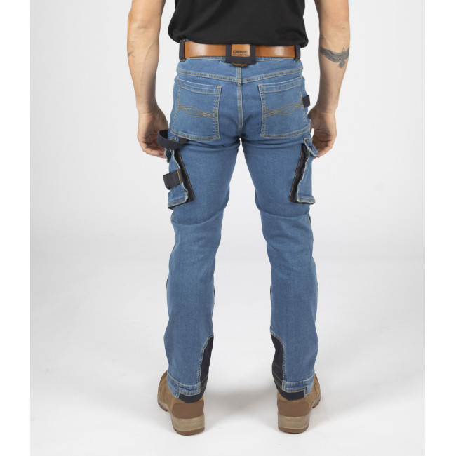 Pantalon de travail multipoches Neo bleu lavé - North Ways