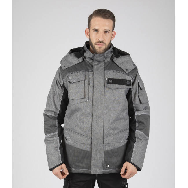 WERKPARKA GUILLAUMET GRIJS GEMÊLEERD / ZWART - Nine Worths by North Ways