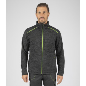 GILET ZIPPE LENNY GRIS CHINE ET JAUNE FLUO - Nine Worths by North Ways